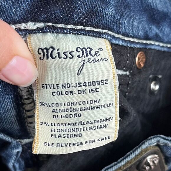 Miss Me Women Size 27 Classic Skinny Leg Low Rise Denim Cotton Jeans Y2K Western - Picture 10 of 12